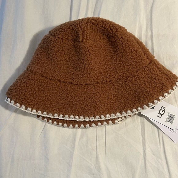 UGG Accessories - UGG Tan Fleece Hat with Cream Edge